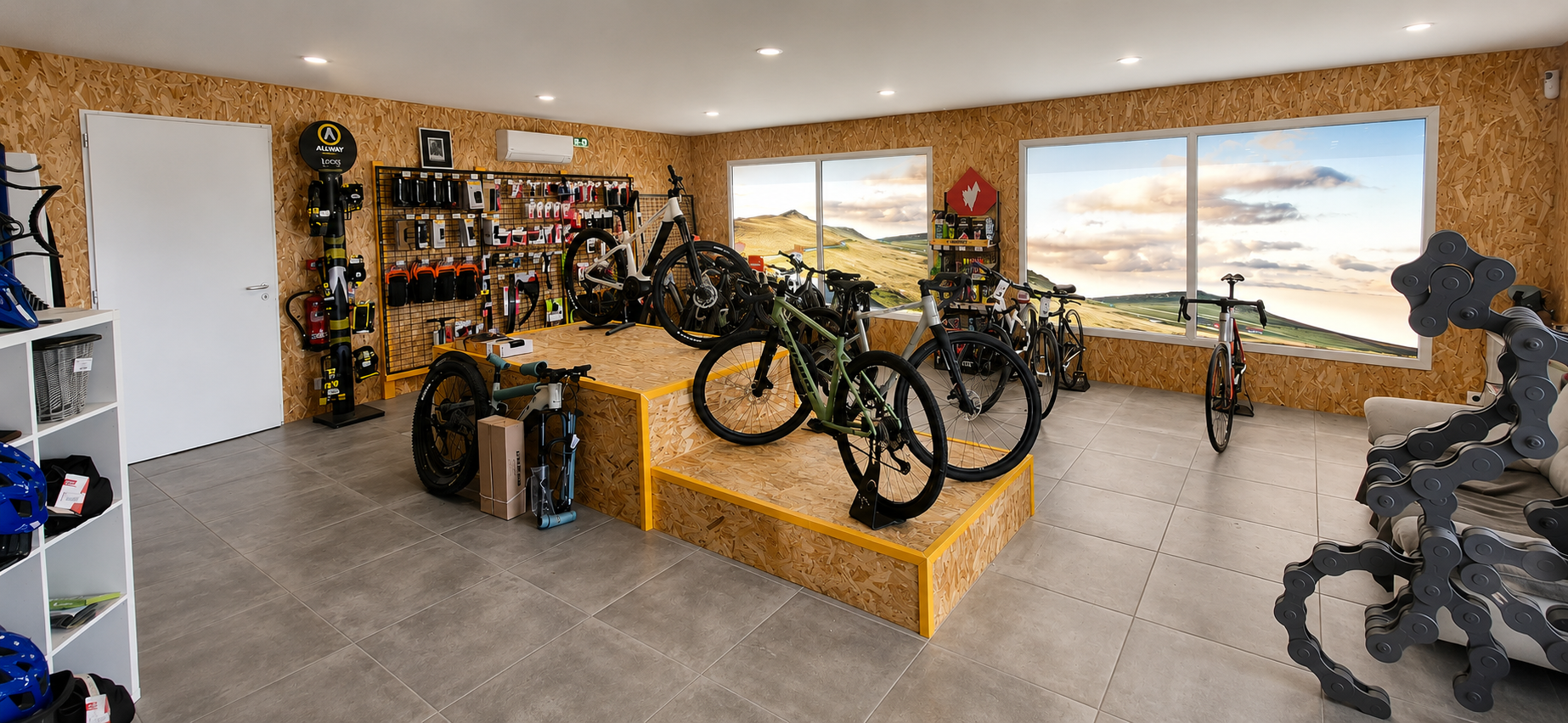 boutique vélos montvendre interieur